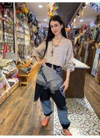 Unisex Nepal Yandan Cepli Şalvar