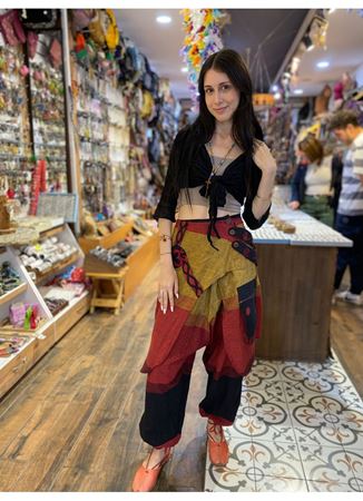 Unisex Nepal Yandan Cepli Şalvar