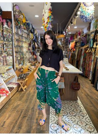 Batik Desen Yeşil Şalvar