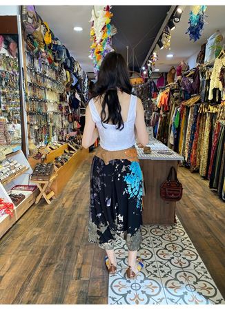 Batik Desen Siyah Şalvar