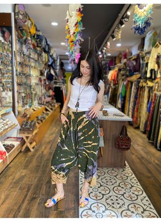 Batik Desen Yeşil Şalvar