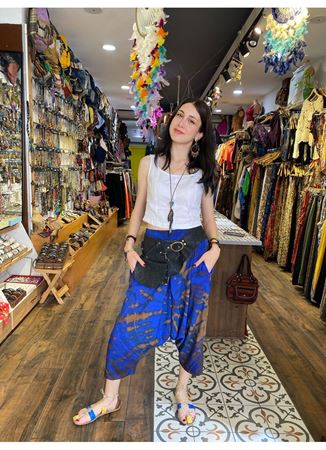 Batik Desen Mavi Şalvar