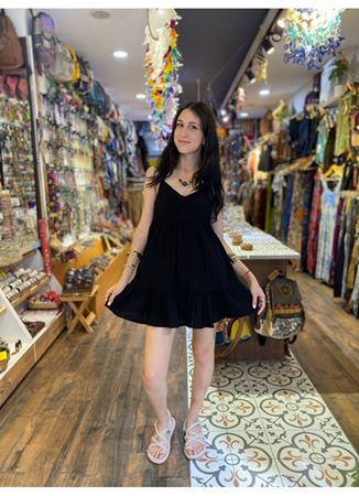 Boyundan Bağlamalı Kısa Elbise