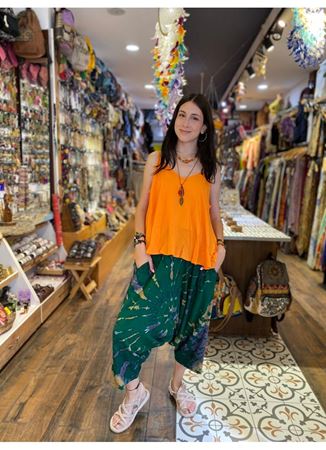 Batik Desen Yeşil Şalvar