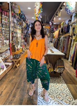 Batik Desen Yeşil Şalvar