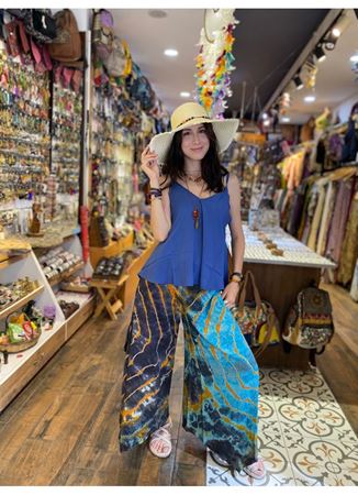 Batik Desen Mavi Pantolon