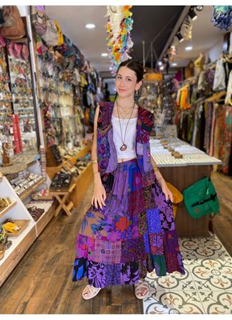 Patchwork Beli Lastikli Etek