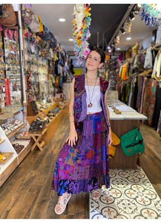 Patchwork Beli Lastikli Etek