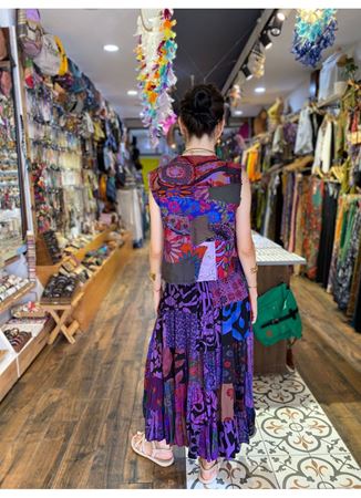 Patchwork Beli Lastikli Etek