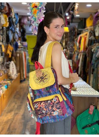 DOKUMA PAMUK ÇOK GÖZLÜ SIRT ÇANTASI