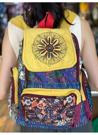 DOKUMA PAMUK ÇOK GÖZLÜ SIRT ÇANTASI