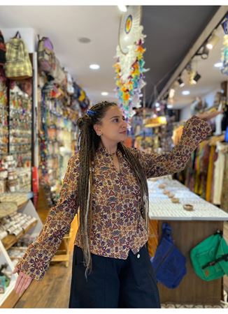 Çapraz Düğmeli Hakim Yaka Retro Kadın Ceket