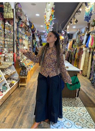 Çapraz Düğmeli Hakim Yaka Retro Kadın Ceket