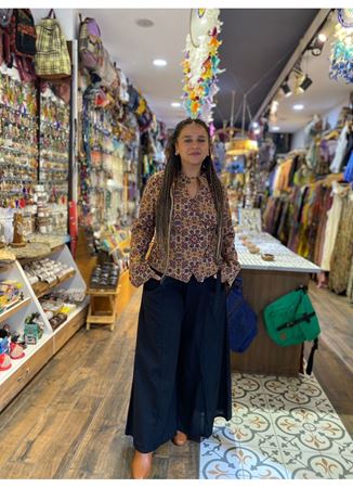 Çapraz Düğmeli Hakim Yaka Retro Kadın Ceket