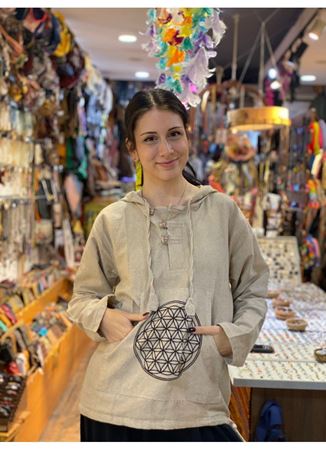 Nepal Kapüşonlu Önü Cepli Bluz 