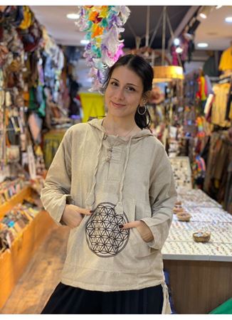 Nepal Kapüşonlu Önü Cepli Bluz 