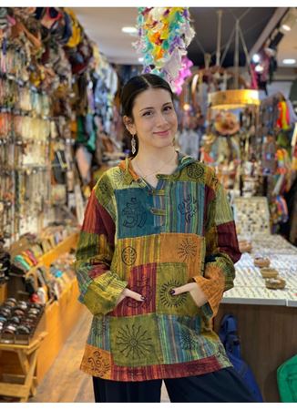 Nepal Kapüşonlu Önü Cepli Bluz 