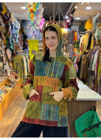 Nepal Kapüşonlu Önü Cepli Bluz 