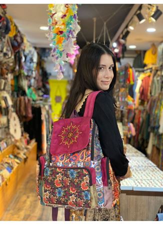 DOKUMA PAMUK ÇOK GÖZLÜ SIRT ÇANTASI