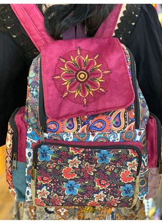 DOKUMA PAMUK ÇOK GÖZLÜ SIRT ÇANTASI