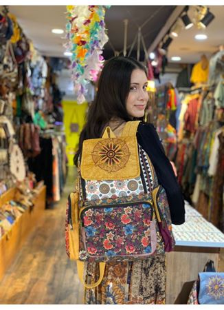 DOKUMA PAMUK ÇOK GÖZLÜ SIRT ÇANTASI