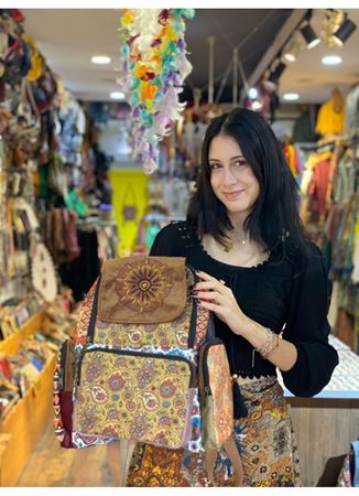 DOKUMA PAMUK ÇOK GÖZLÜ SIRT ÇANTASI