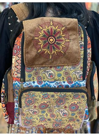 DOKUMA PAMUK ÇOK GÖZLÜ SIRT ÇANTASI