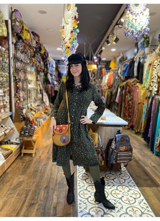 Dokuma Pamuk Çiçekli Elbise