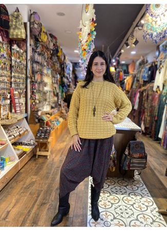 Sarı Dokuma Pamuk Kazak