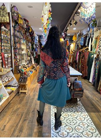 Çapraz Düğmeli Hakim Yaka Kadın Siyah Babil Ceket Bluz