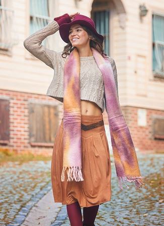 Taba Kloş Suet Midi Etek