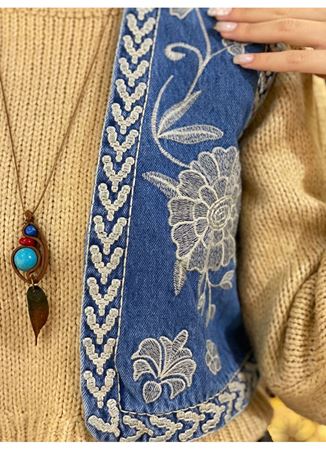 Tasarım Kısa Kot Yelek