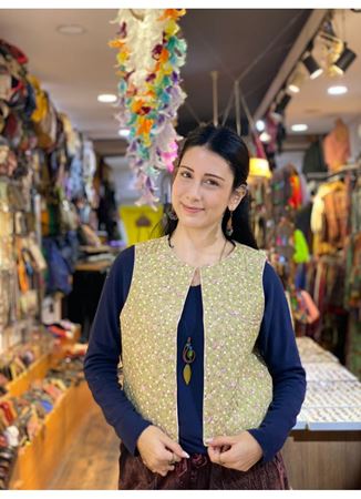 Özel Tasarım Açık Yeşil Yelek