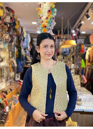 Özel Tasarım Açık Yeşil Yelek