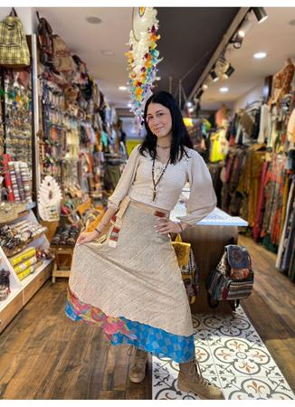 Çift Taraflı Nepal İpek Etek