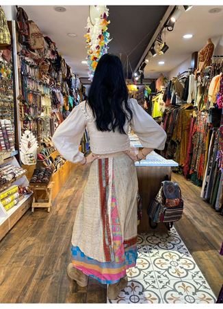 Çift Taraflı Nepal İpek Etek