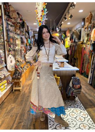 Çift Taraflı Nepal İpek Etek