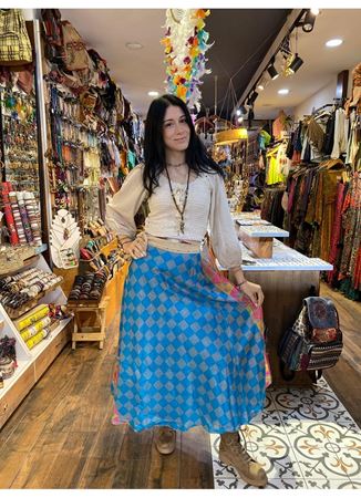 Çift Taraflı Nepal İpek Etek