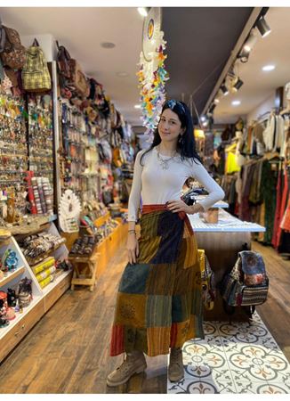 Belden Bağlamalı Nepal Etek