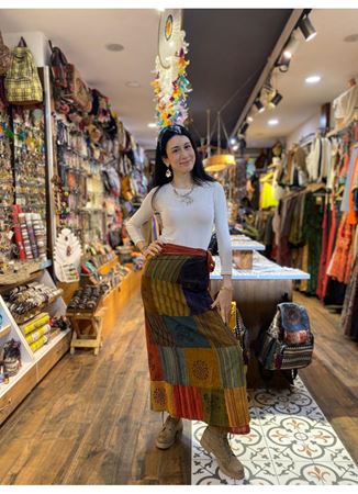 Belden Bağlamalı Nepal Etek