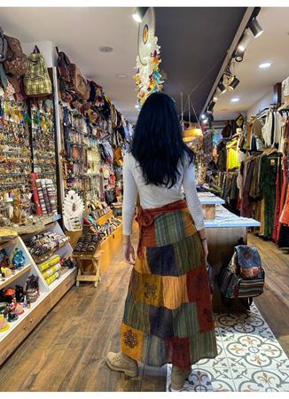 Belden Bağlamalı Nepal Etek