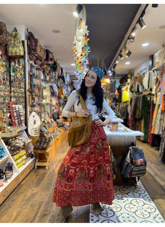 Belden Bağlamalı Nepal Etek