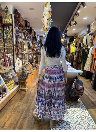 Belden Bağlamalı Nepal Etek