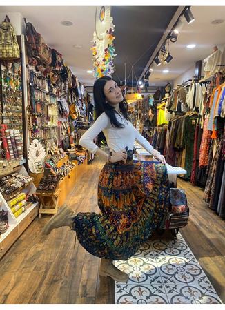 Belden Bağlamalı Nepal Etek