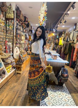 Belden Bağlamalı Nepal Etek