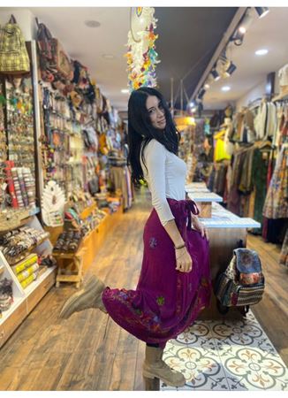 Belden Bağlamalı Nepal Etek