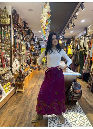 Belden Bağlamalı Nepal Etek