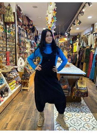 Düz Paça Nepal Tulum Siyah