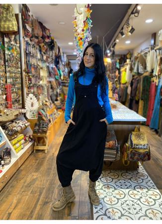 Düz Paça Nepal Tulum Siyah