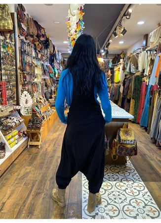 Düz Paça Nepal Tulum Siyah